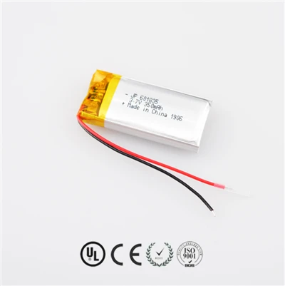 شینزین بیٹری فیکٹری لتیم پولیمر بیٹری JP601836 350mah برقی کھلونا کے لیے Pcb کے ساتھ